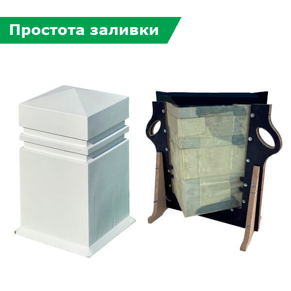 Комплект форм для парковочного столбика (350х350х600) в опалубке