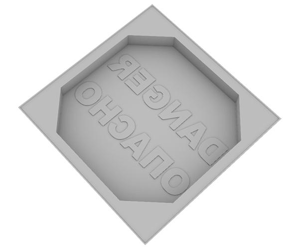 Форма для квадратной плиты защиты кабеля «DANGER/ОПАСНО»