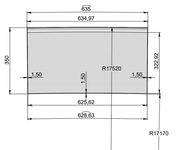 Плита парапетная с закруглением R17500